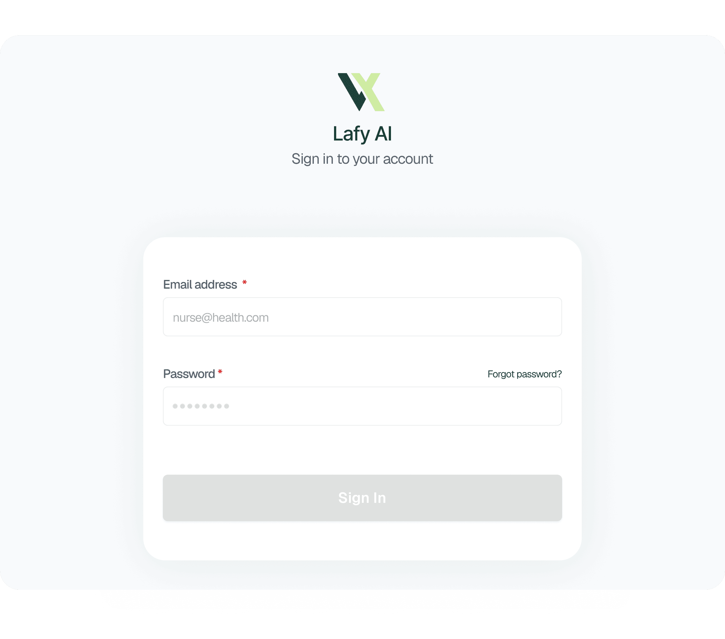 Sign in to your facility portal